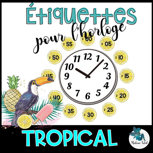 Étiquettes pour l'horloge de la classe