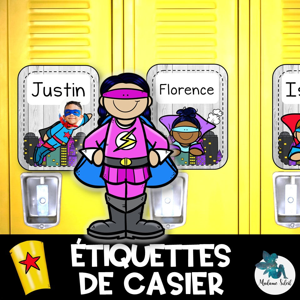 Étiquettes de casier - Super-héros