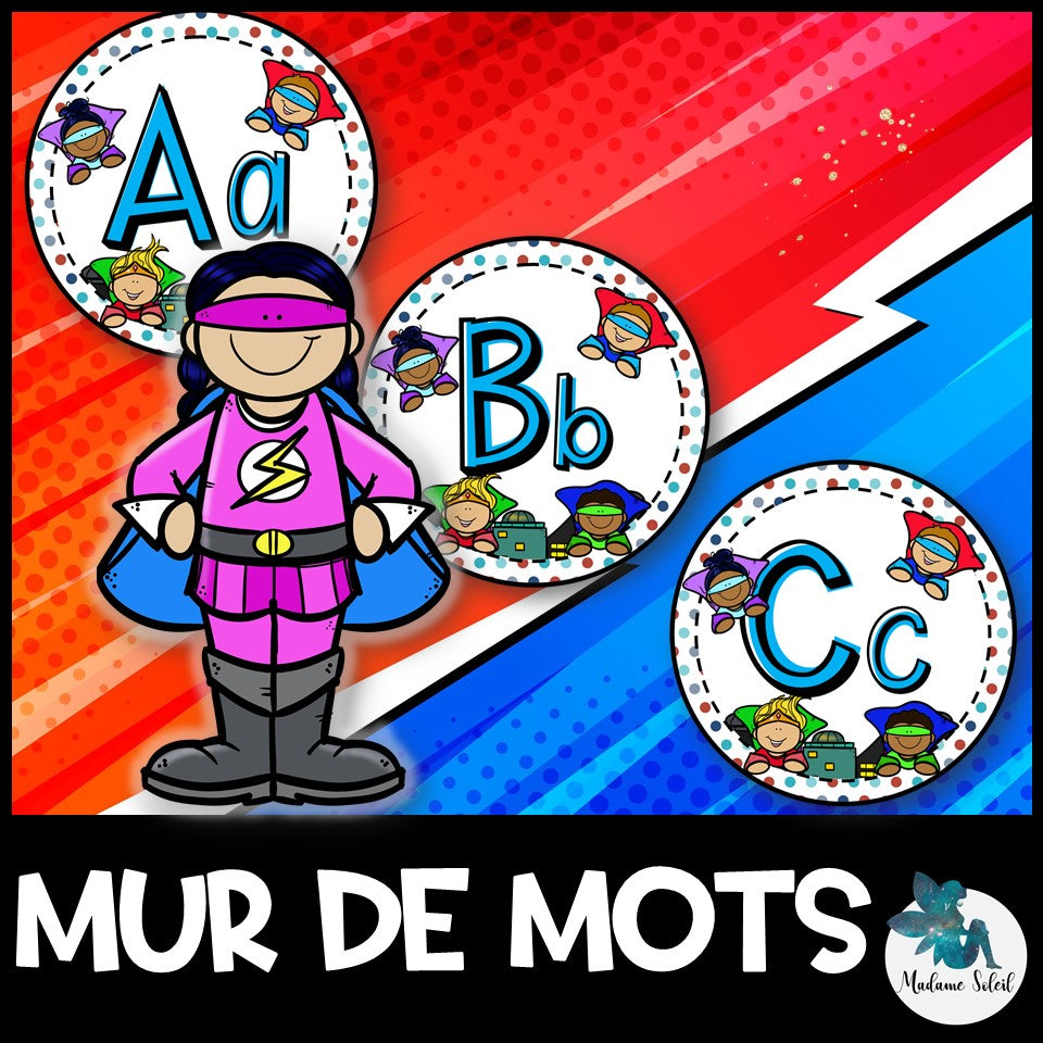 Mur de mots - Super-héros