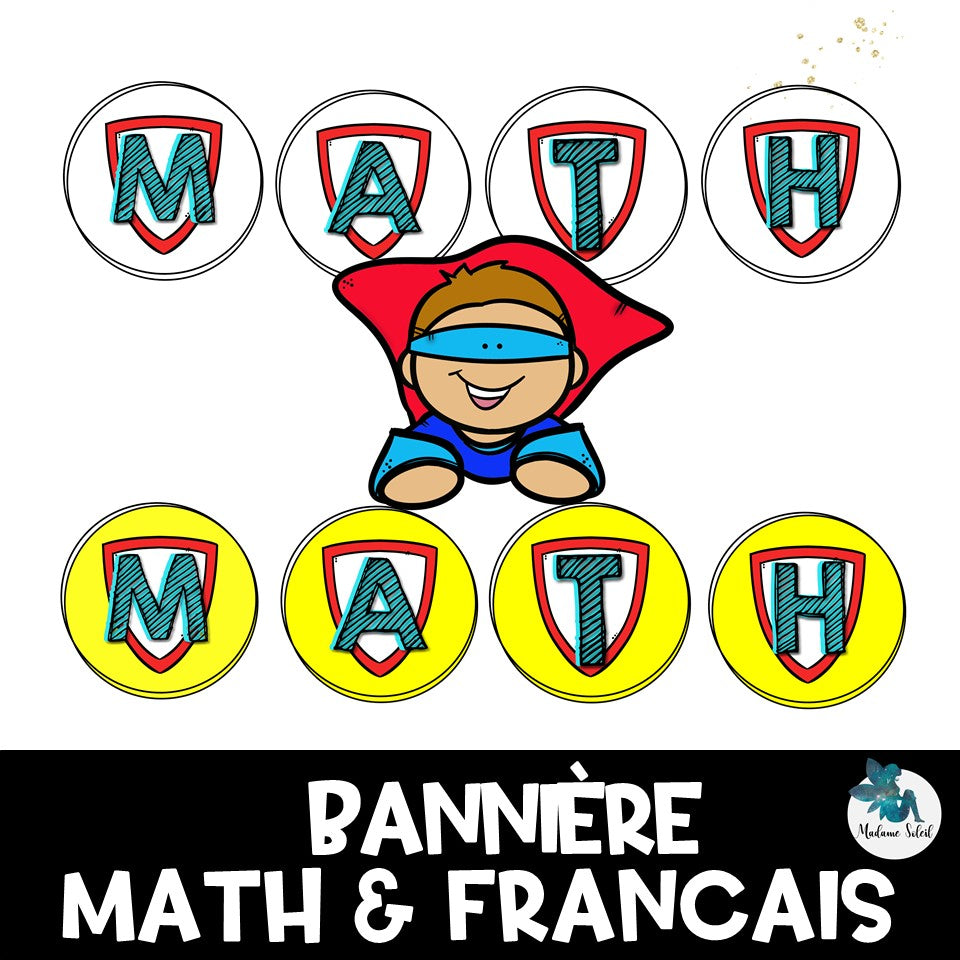 Banderoles Français et Math - Super-héros