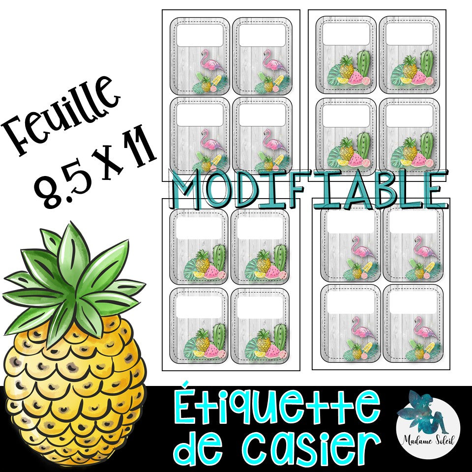 Étiquette de casier - TROPICAL