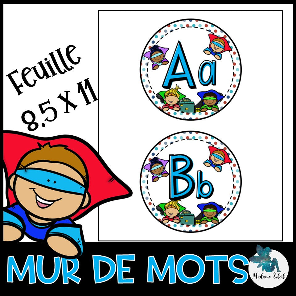Mur de mots - Super-héros