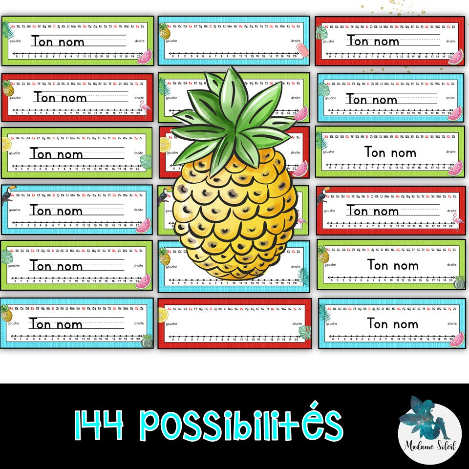 Étiquette dessus de pupitre - Tropical