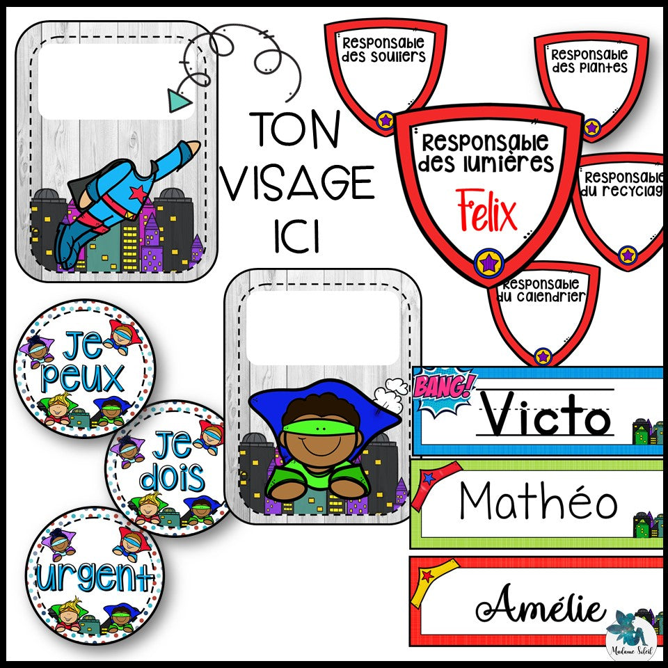 Affichage de classe Super-héros