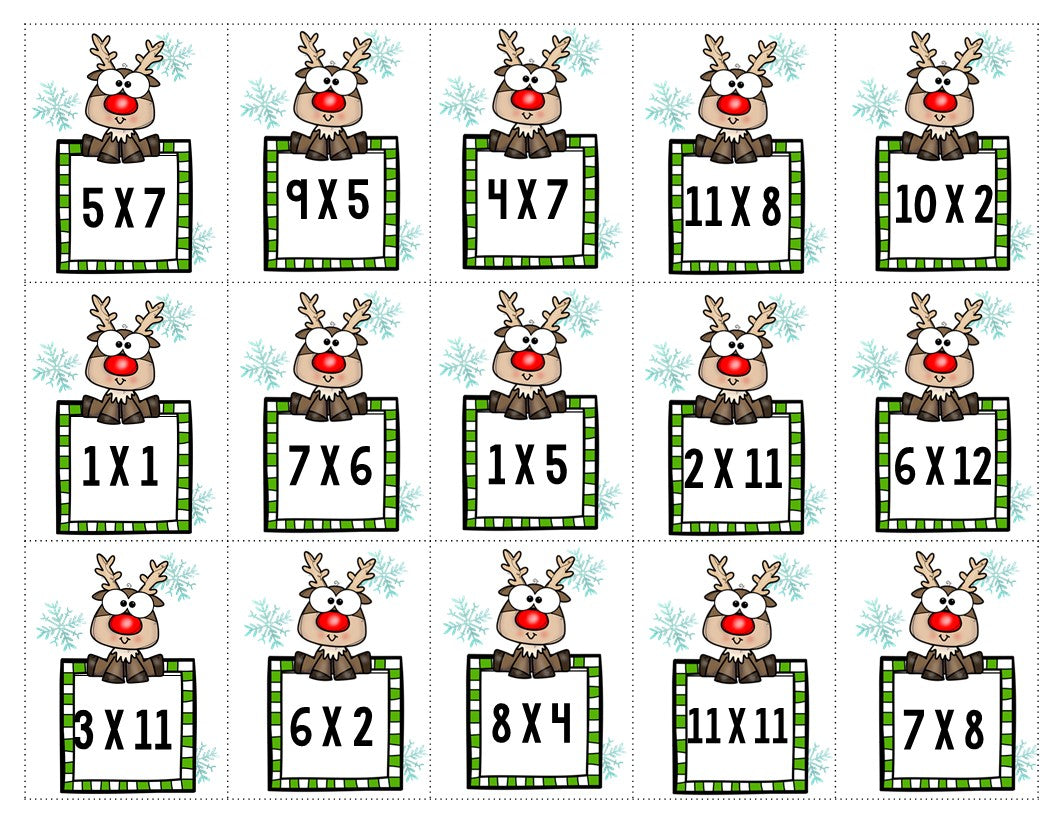 Atelier des tables de multiplication de Noël