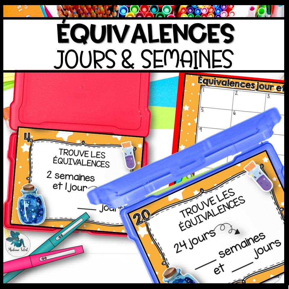 Équivalence de temps : jours et semaines