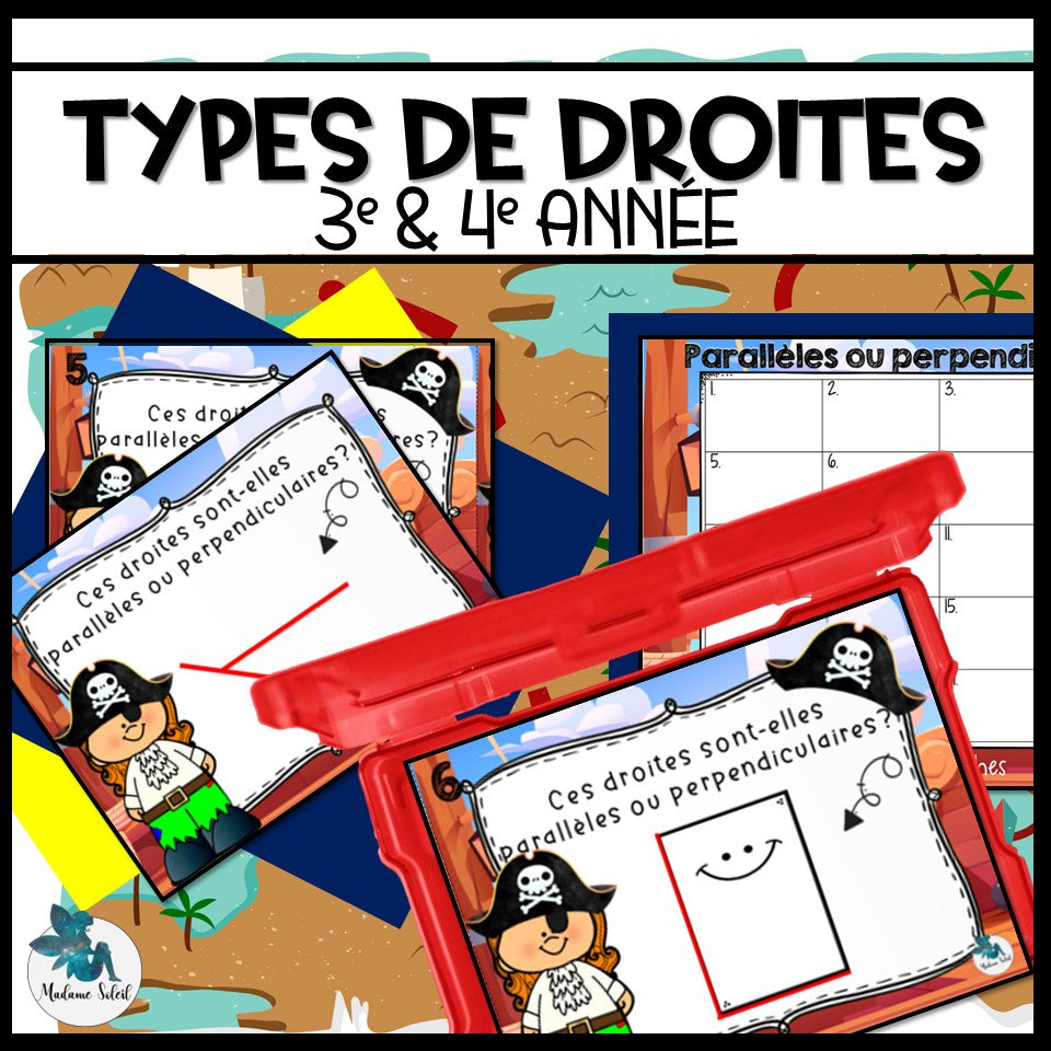 Droites parallèles et perpendiculaires – Thème pirate