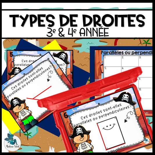 Droites parallèles et perpendiculaires – Thème pirate
