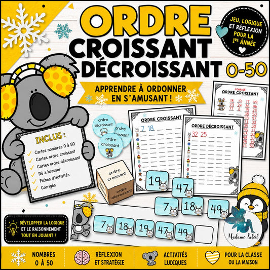 Ordre croissant décroissant de l'hiver 1re année