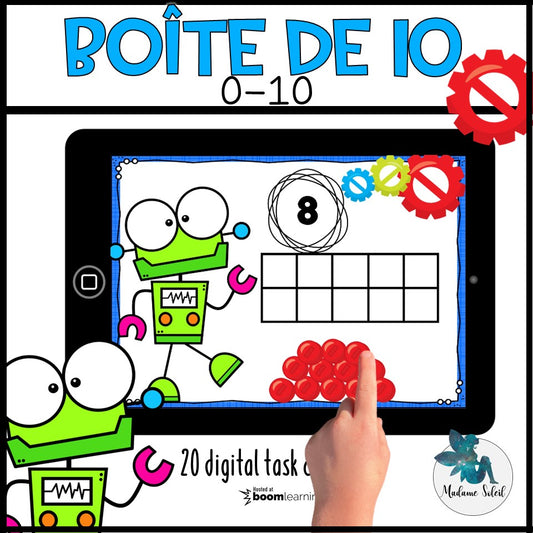Représente le nombre : les robots BOOM CARDS