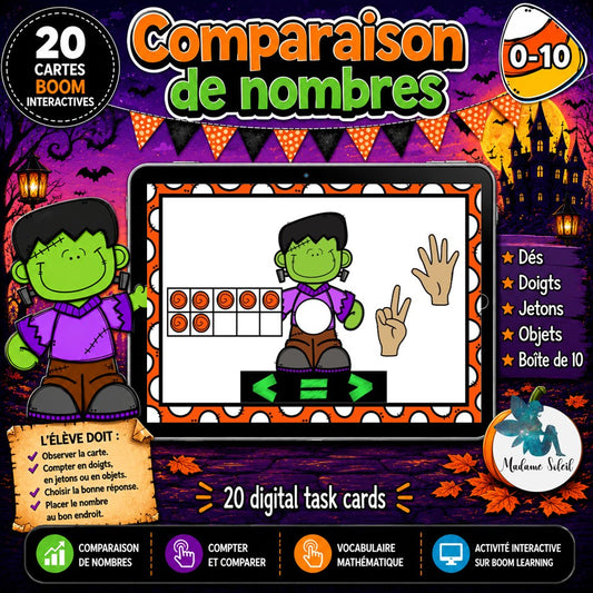 Comparaison de nombres de l'Halloween 0-10