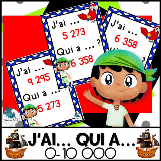 J'ai ... Qui a ...? Les nombres de 0 à 10 000