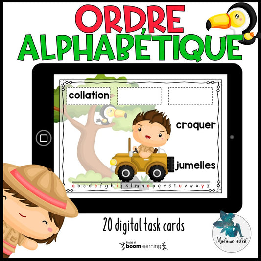 L'ordre alphabétique dans la savane - Boom Cards