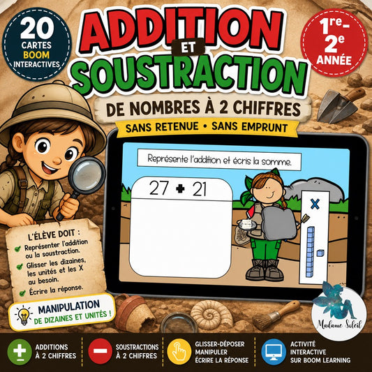 Addition et soustraction de nombres à 2 chiffres
