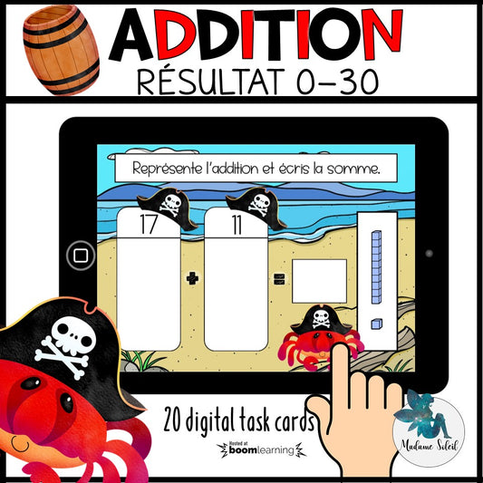 Addition de nombres à 2 chiffres 0-30 Boom Cards