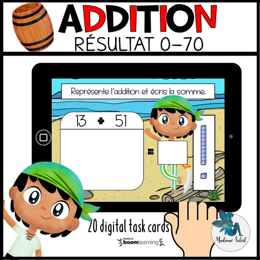 Addition de nombres à 2 chiffres 0-70 Boom Cards