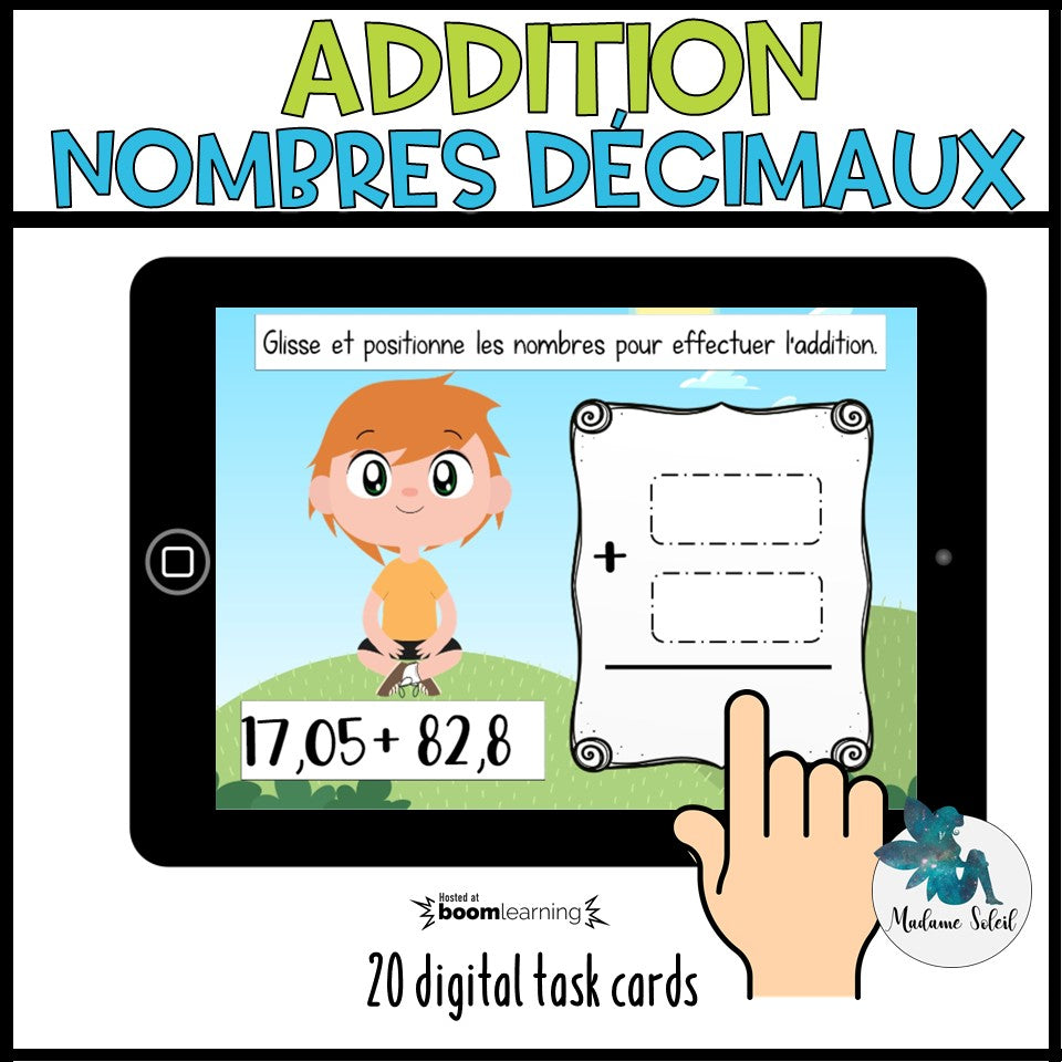 Addition de nombres décimaux BOOM CARDS
