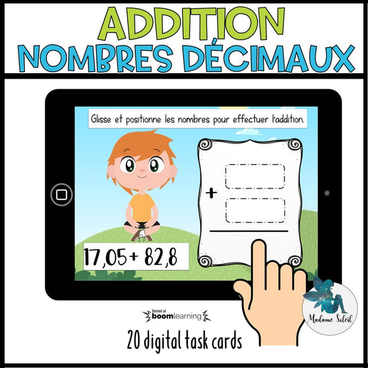 Addition de nombres décimaux BOOM CARDS