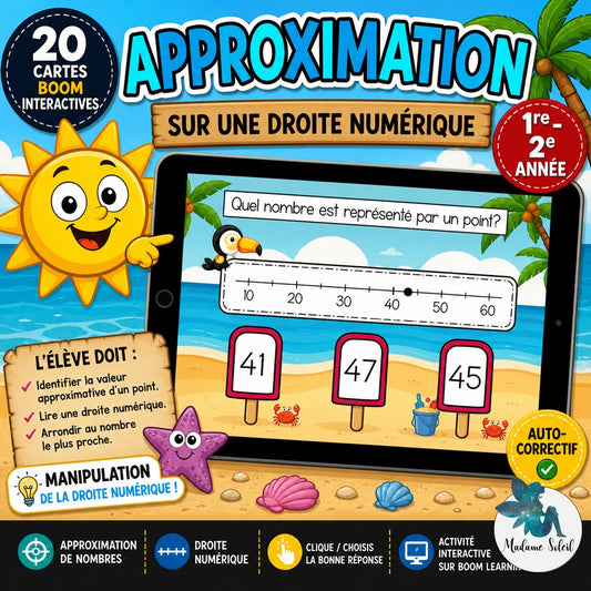 Approximation sur une droite numérique Boom Cards