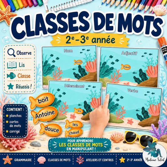 Classes de mots de la plage 2e - 3e année