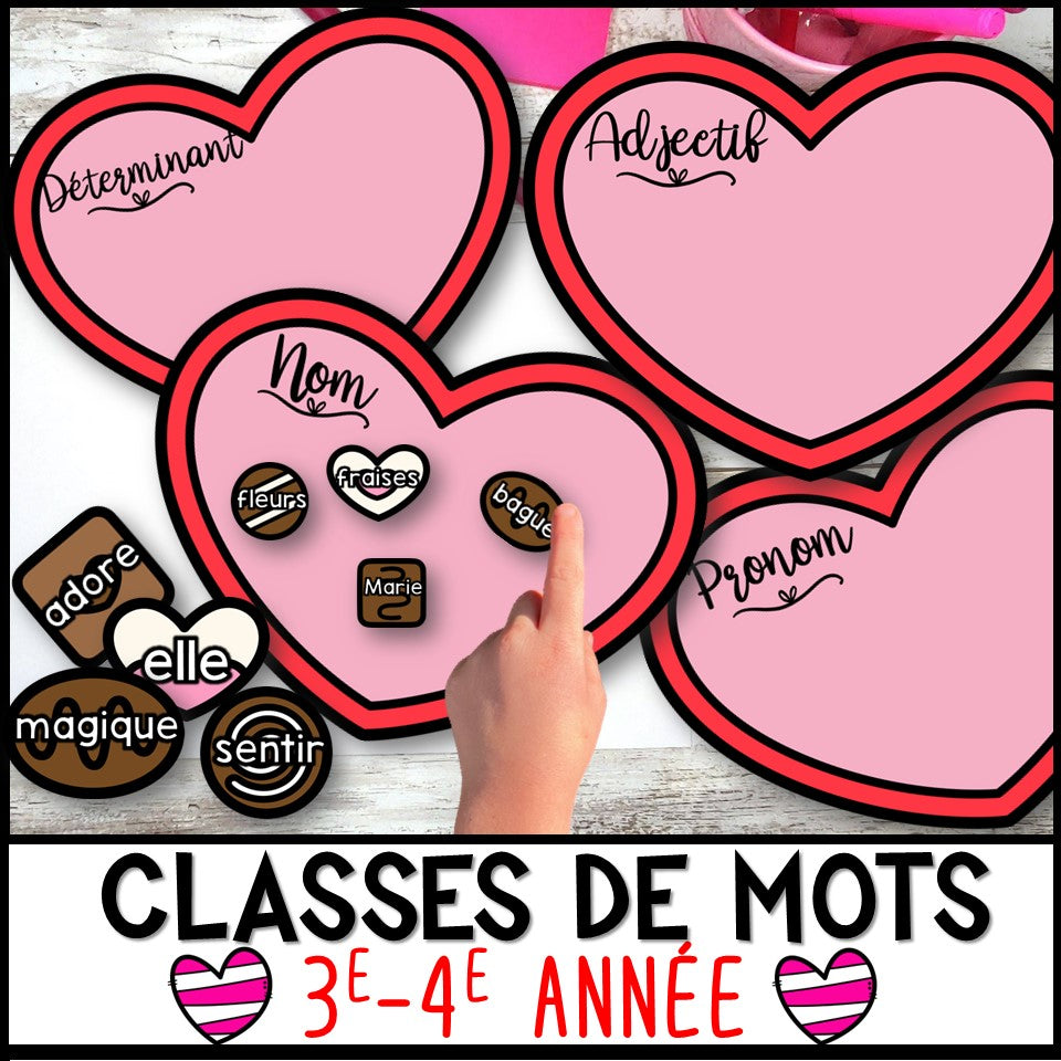 Classes de mots St-Valentin 3e - 4e année