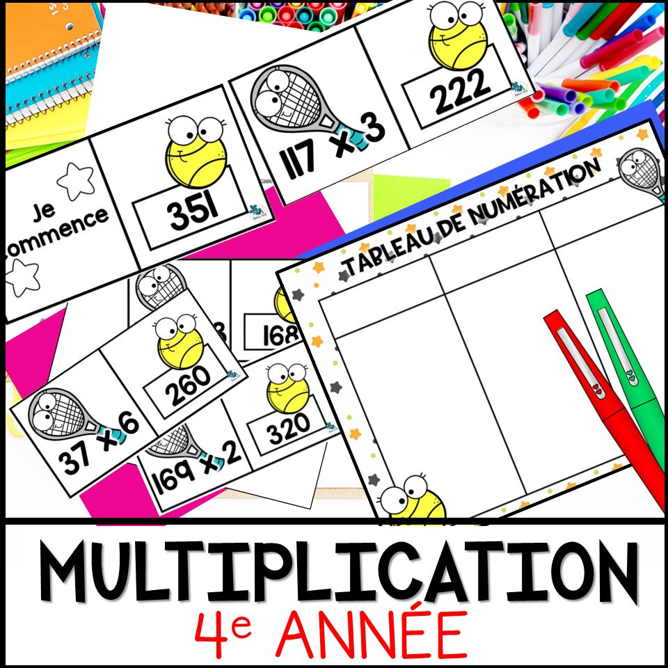 Domino de multiplication en 4e année