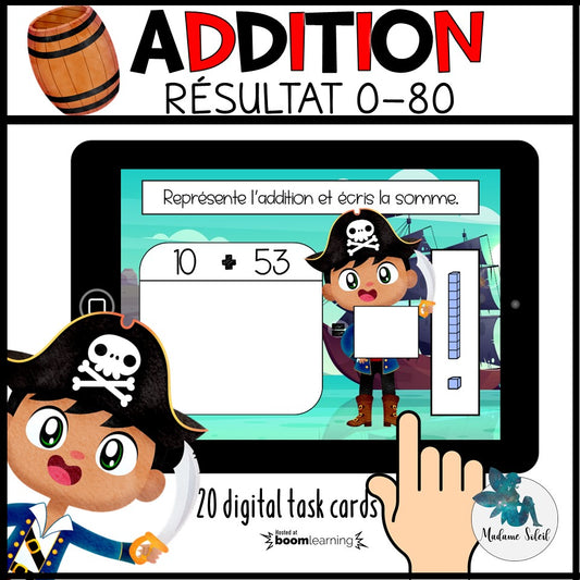 Addition de nombres à 2 chiffres 0-80 Boom Cards