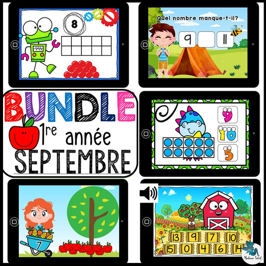 Bundle de 1re année septembre Boom Cards