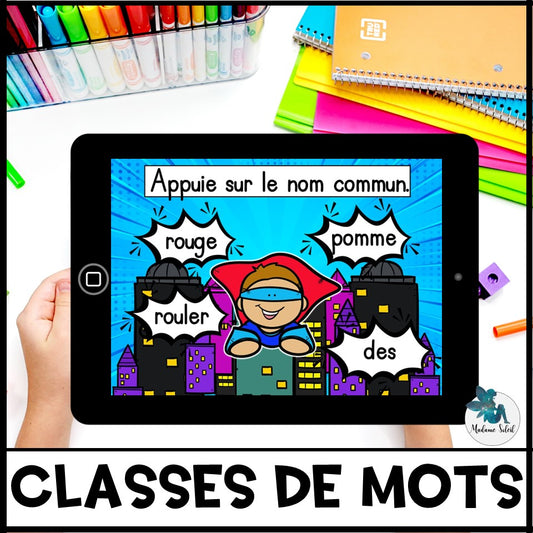 Les classes de mots Boom Cards