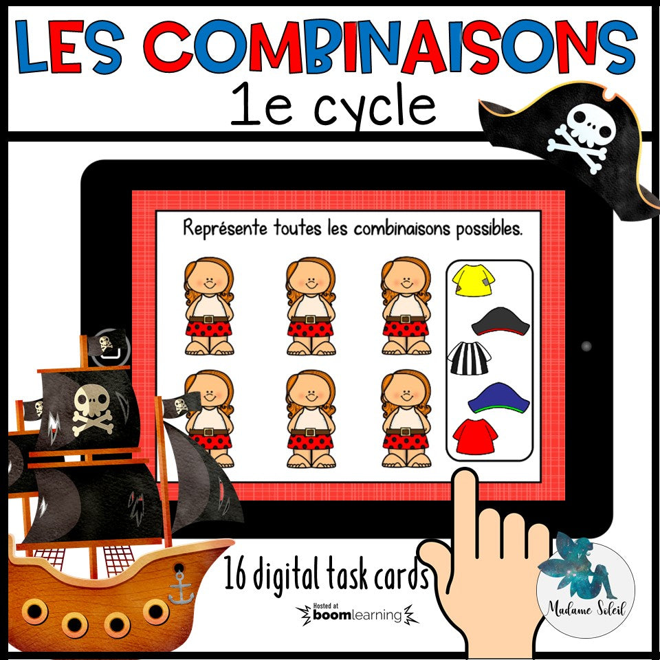 Les combinaisons chez les pirates Boom Cards