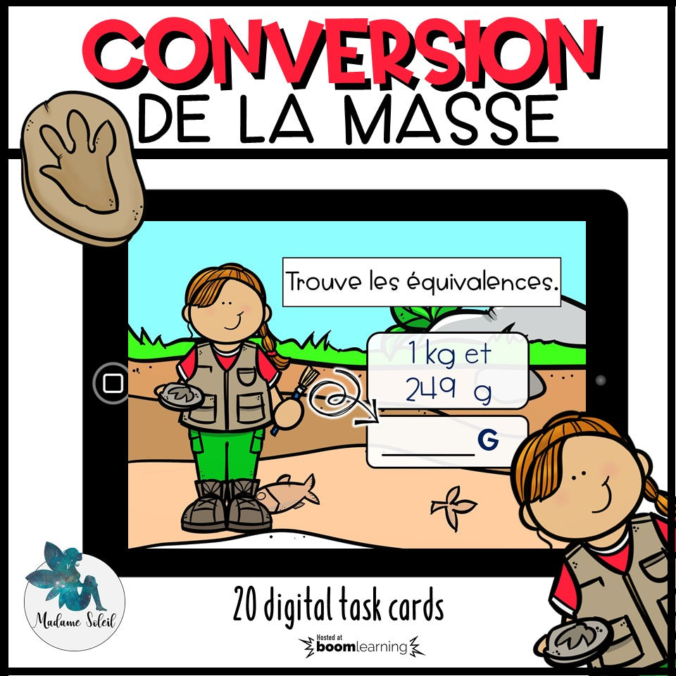 La masse et sa conversion - Boom Cards