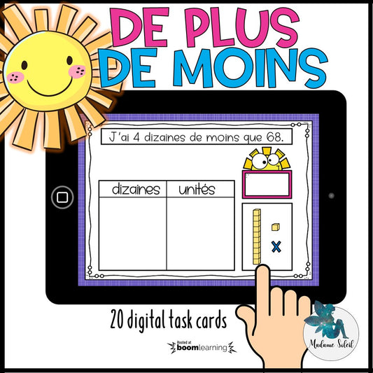 De plus, de moins chez les nombres Boom Cards
