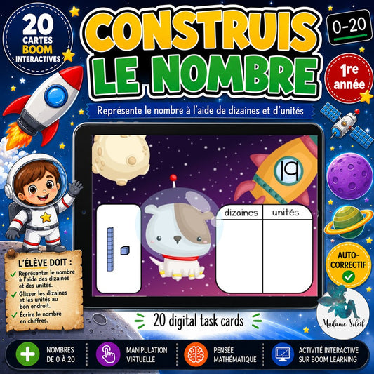 Nombre de 0-20 : dizaine, unité Boom Cards