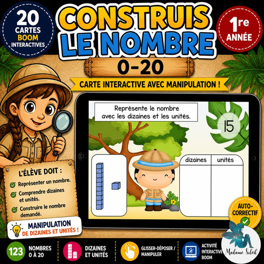 Construis le nombre de 0-20 : Boom Cards