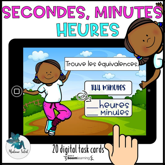 Équivalence de temps dans une journée - Boom Cards