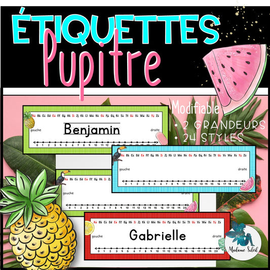 Étiquette dessus de pupitre - Tropical