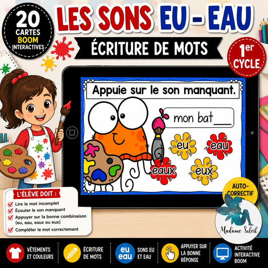 Les sons eu et eau Boom Cards