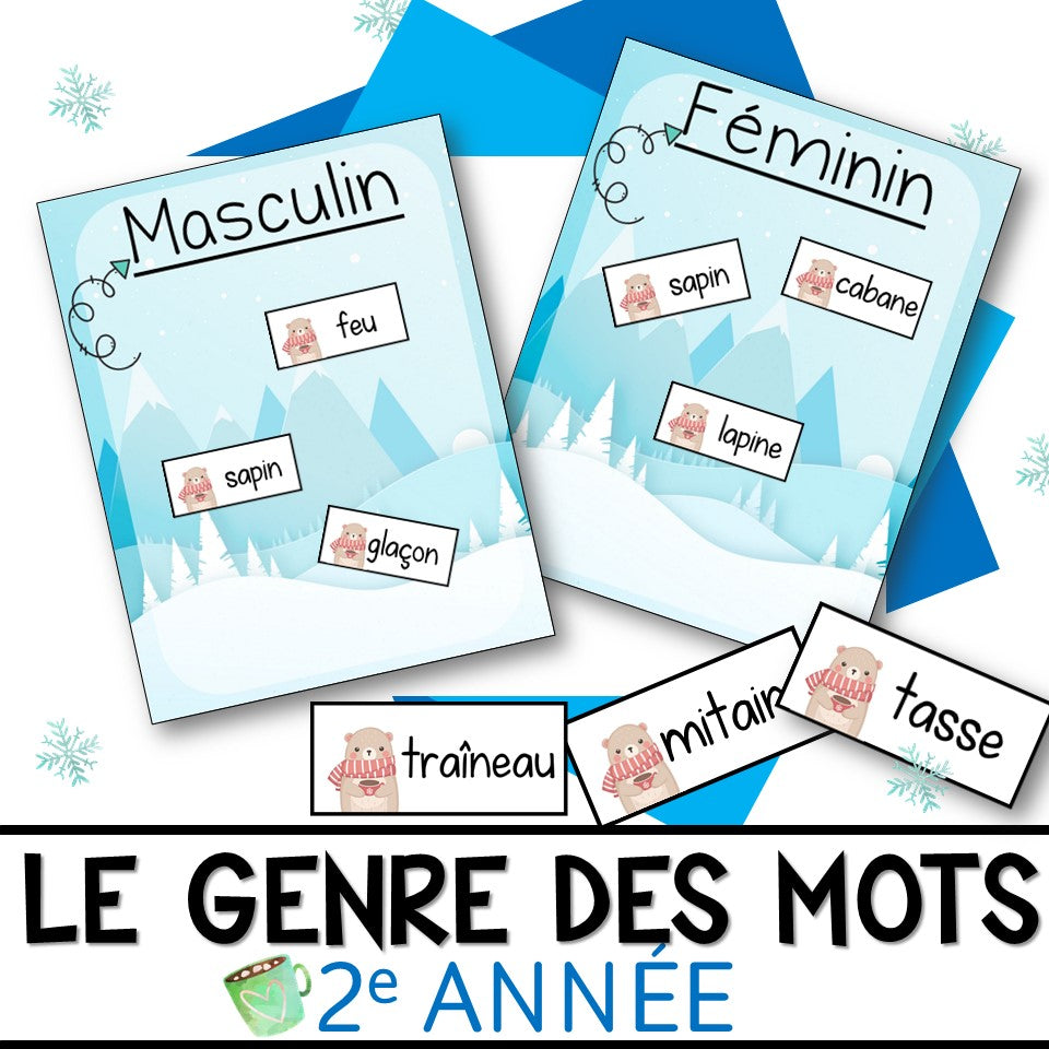 Le genre des noms communs en 2e année : Féminin et masculin