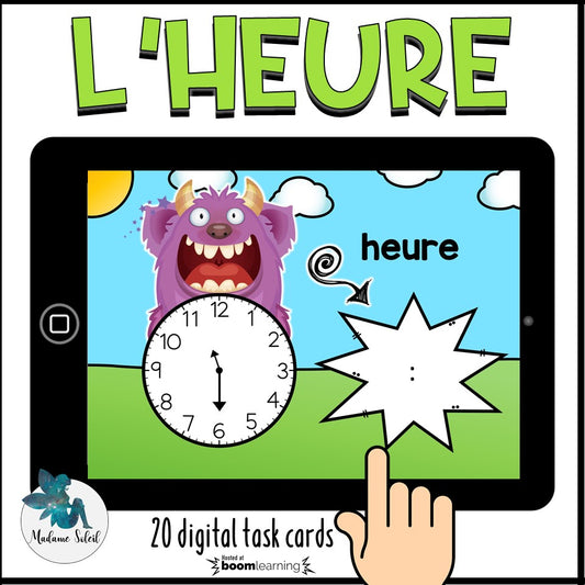 Lire l'heure 1re et 2e année Boom Cards