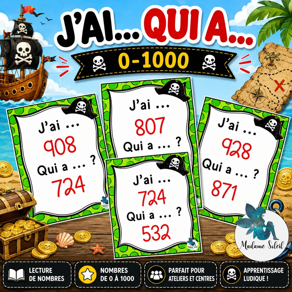 J'ai ... Qui a ...? Les nombres de 0 à 1000