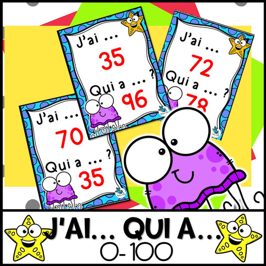 J'ai ... Qui a ...? Les nombres de 0 à 100