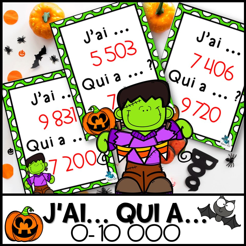 J'ai ... Qui a ...? Les nombres de 0 à 10 000