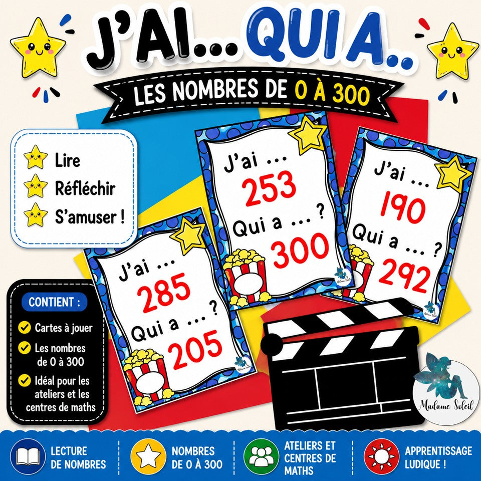 J'ai ... Qui a ...? Les nombres de 0 à 300