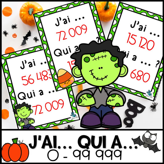 J'ai ... Qui a ...? Les nombres de 0 à 99 999