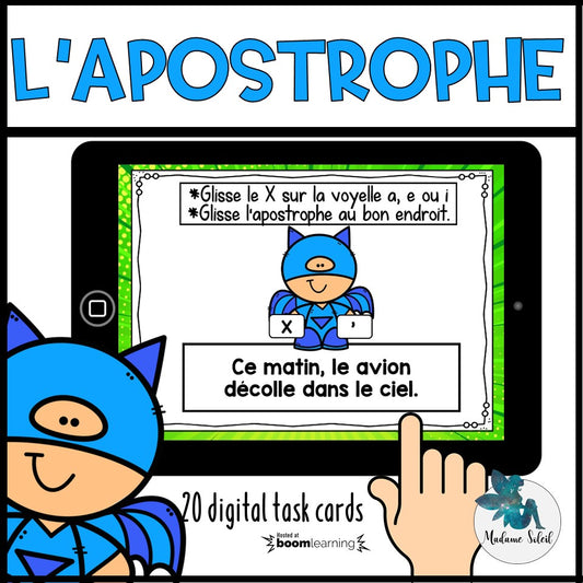 L'apostrophe chez les superhéros Boom Cards