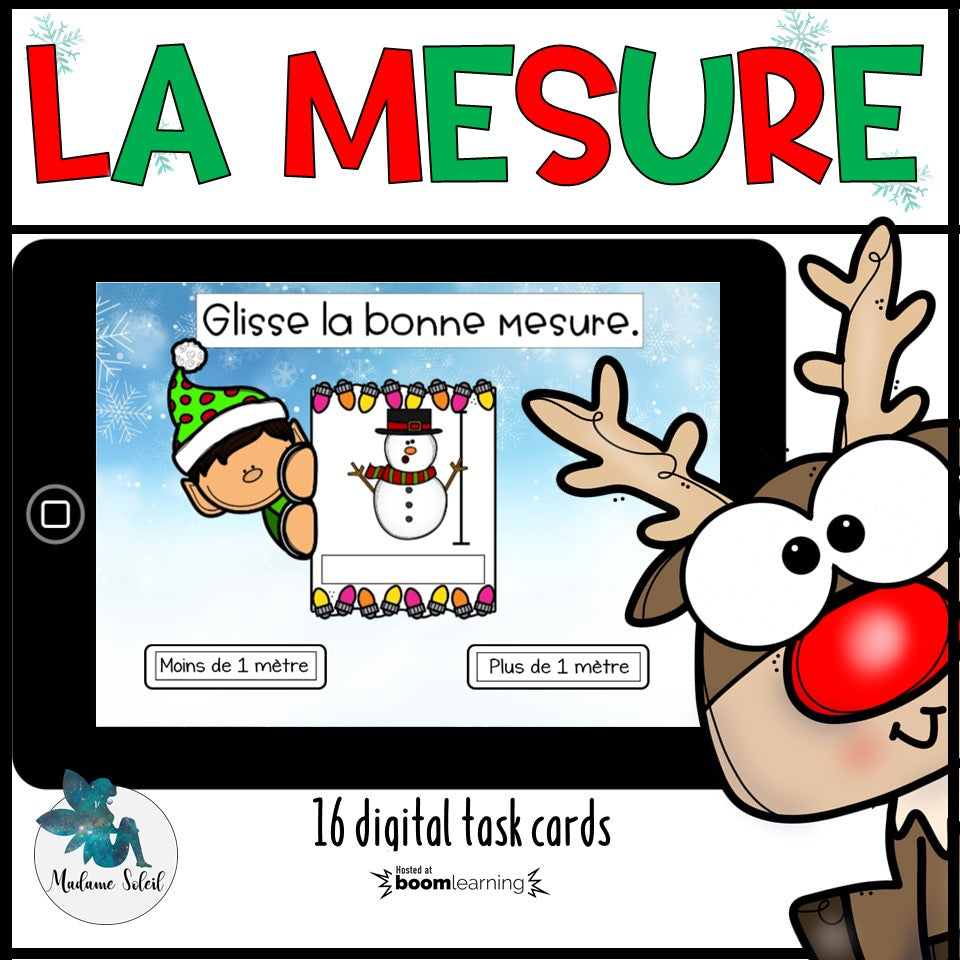 La mesure de Noël 1re année Boom Cards