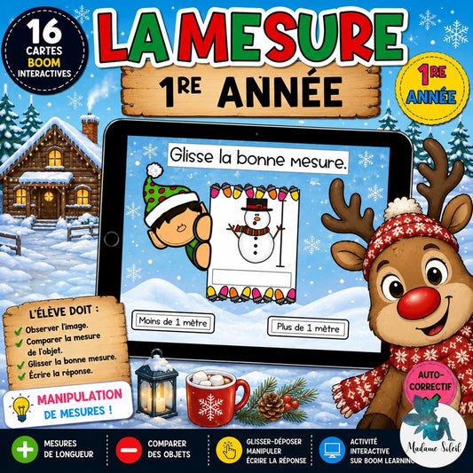 La mesure de Noël 1re année Boom Cards