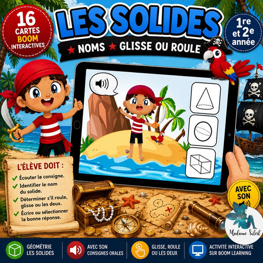 Les solides 1re-2e année Boom Cards