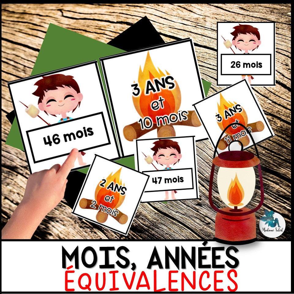 Équivalence de temps : mois et année
