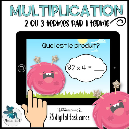 Multiplication chez les monstres Boom Cards